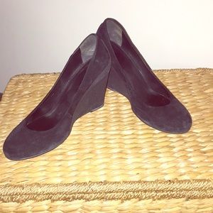 KORS Michael Kors Black suede wedges